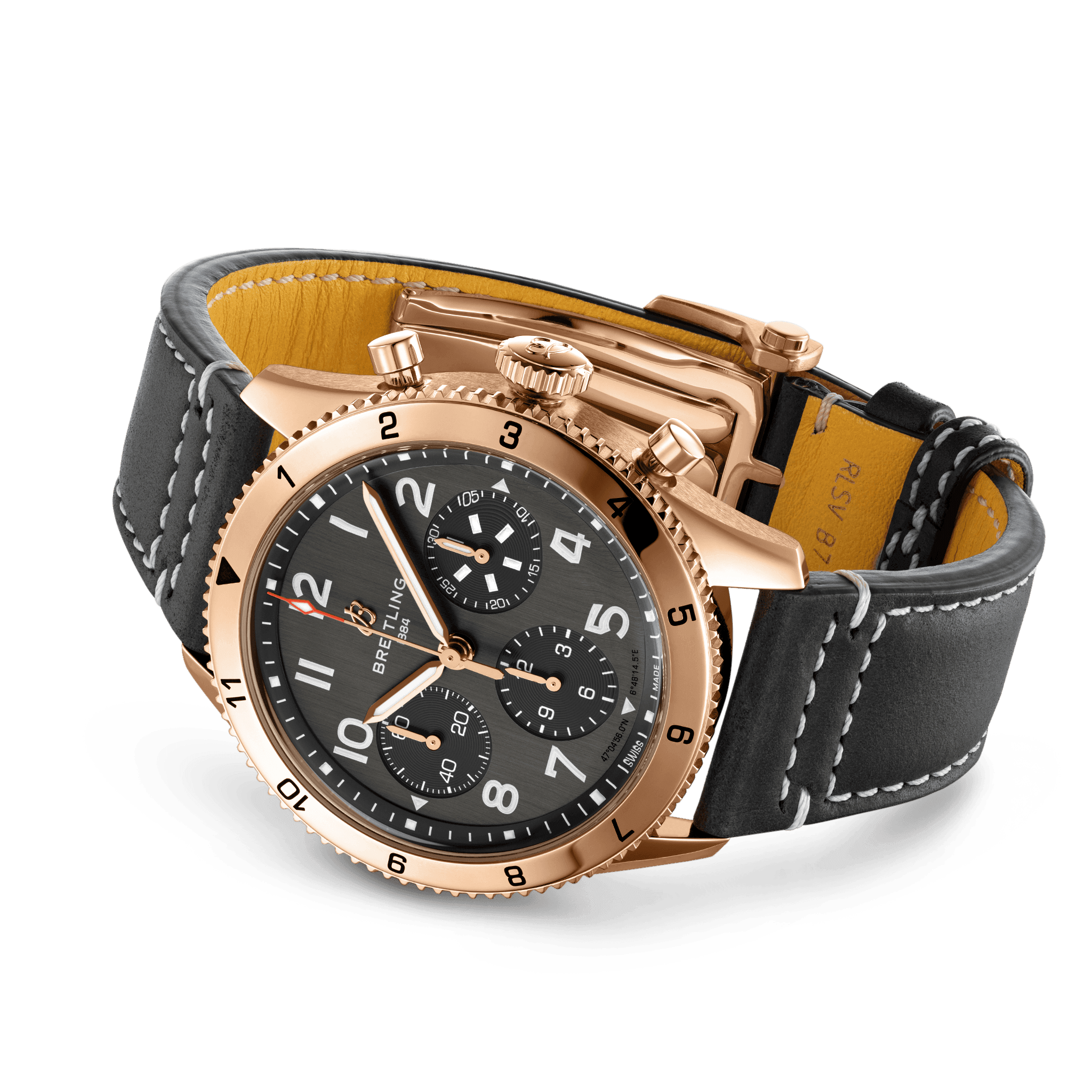 Breitling Classic AVI Chronograph 42 P-51 Mustang, 18k Red Gold, Ref# R233801A1B1X1, Unworn 2024 - Image 2
